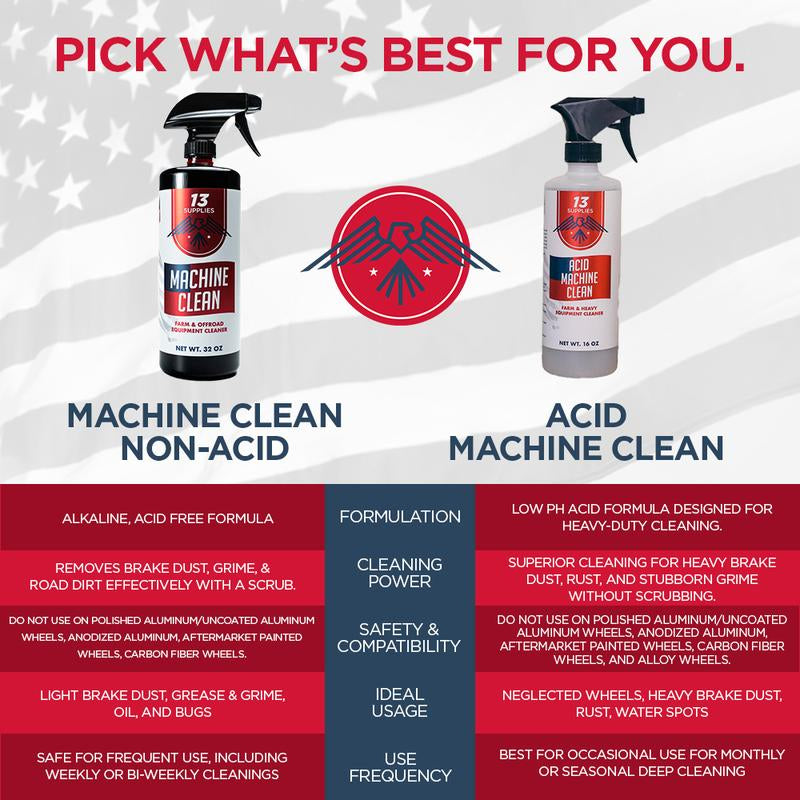 13 Supplies Machine Clean Bundle: Machine Clean & Acid Machine Clean,