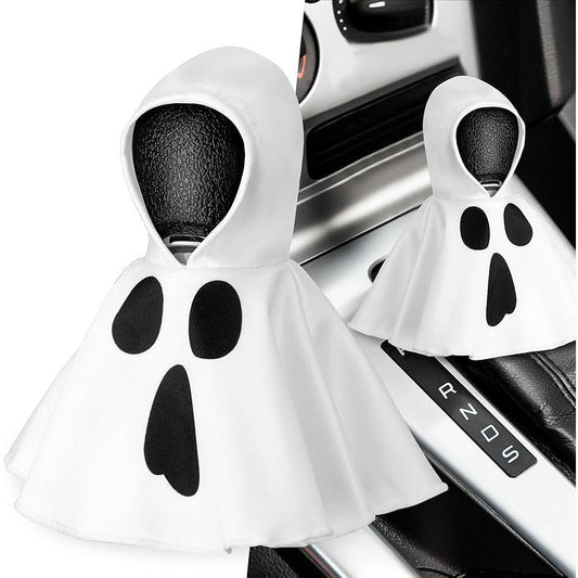 Halloween Car Gear Shift Hoodie Decoration Funny Gear Shift Cover Mini Universal Knob Hoodie Cover for Automotive Car Interior Accessories Gadgets Gift(Black,Skull)