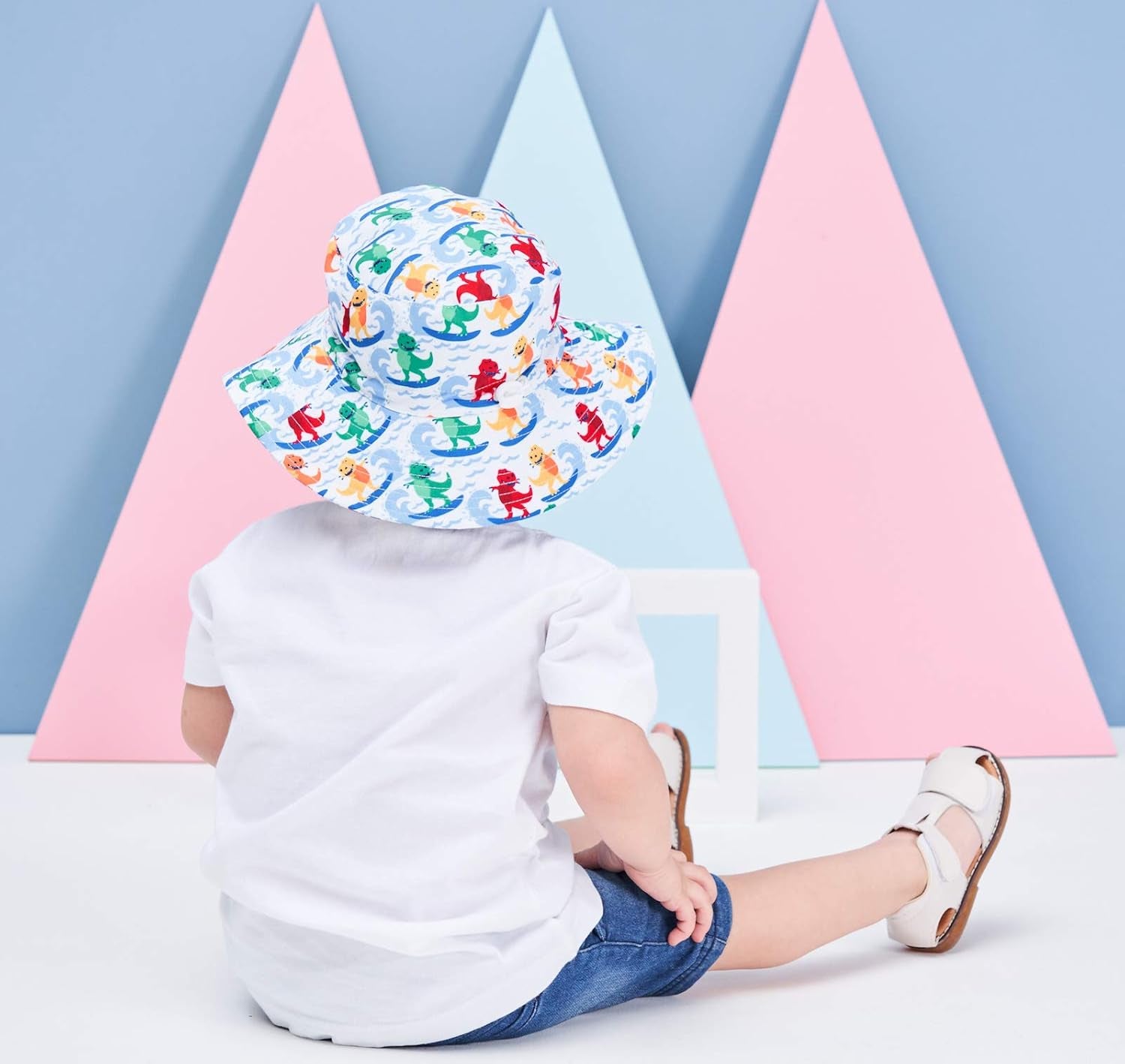 UPF50+ Wide Brim Sun Hat Boys Girls Sun Protection Hat Zoo Beach Swim Safari Bucket Hat for Baby Toddler Kid