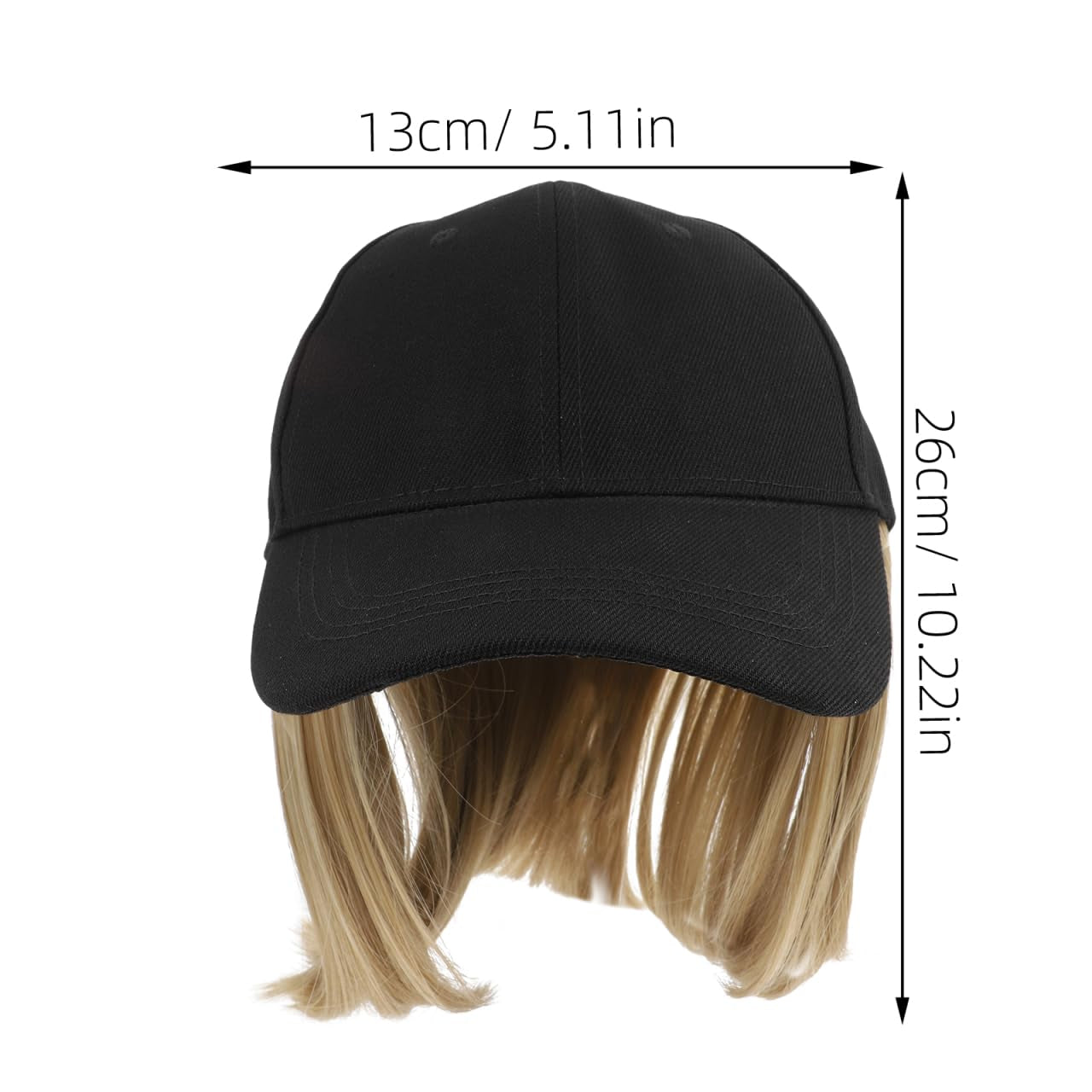 Short Straight Wig Hat Baseball Cap with Hair Extensions for Women Adjustable Baseball Cap with Hair Attached for Daily Wear and Casual Outings