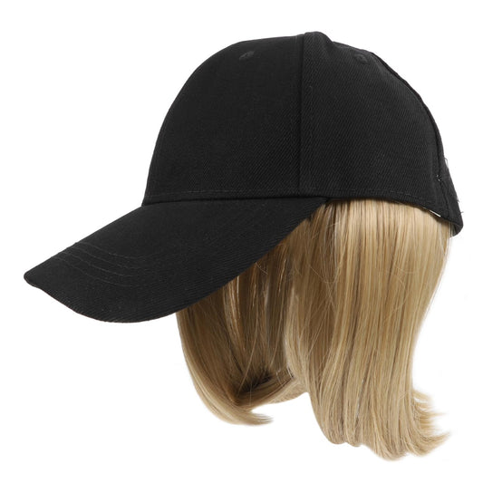 Short Straight Wig Hat Baseball Cap with Hair Extensions for Women Adjustable Baseball Cap with Hair Attached for Daily Wear and Casual Outings
