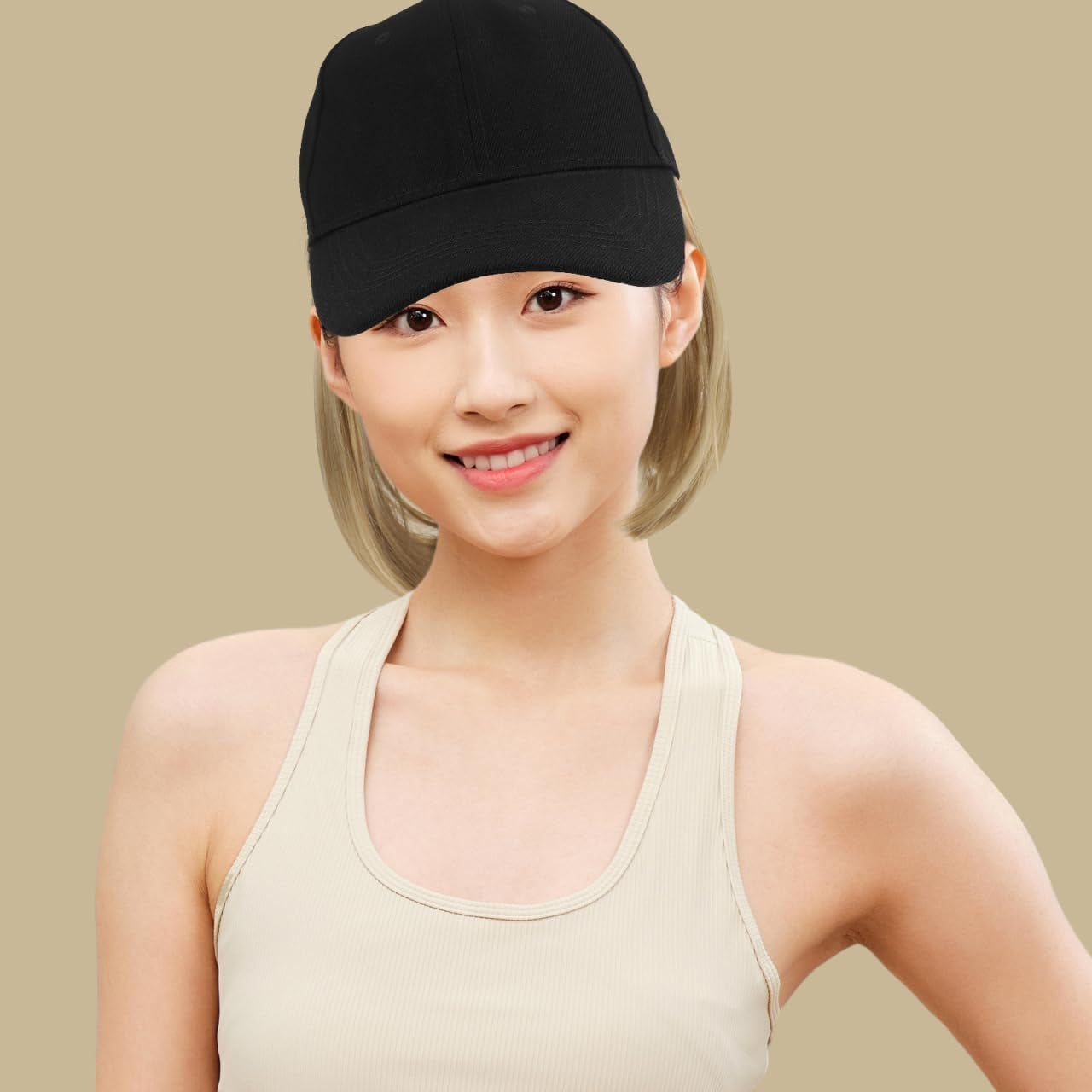Short Straight Wig Hat Baseball Cap with Hair Extensions for Women Adjustable Baseball Cap with Hair Attached for Daily Wear and Casual Outings