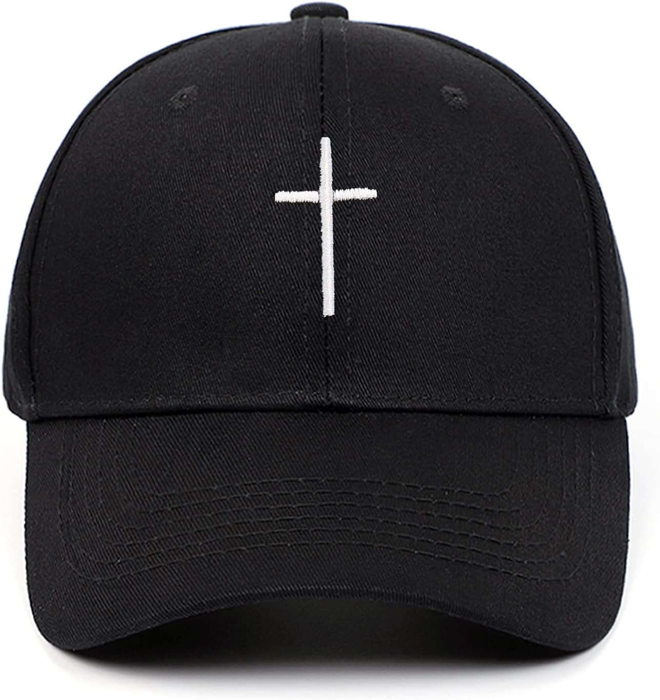 Cross Embroidery Baseball Cap,Adjustable Structured Dad Hat for Men Women Sun Hat