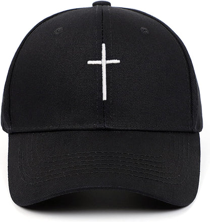 Cross Embroidery Baseball Cap,Adjustable Structured Dad Hat for Men Women Sun Hat