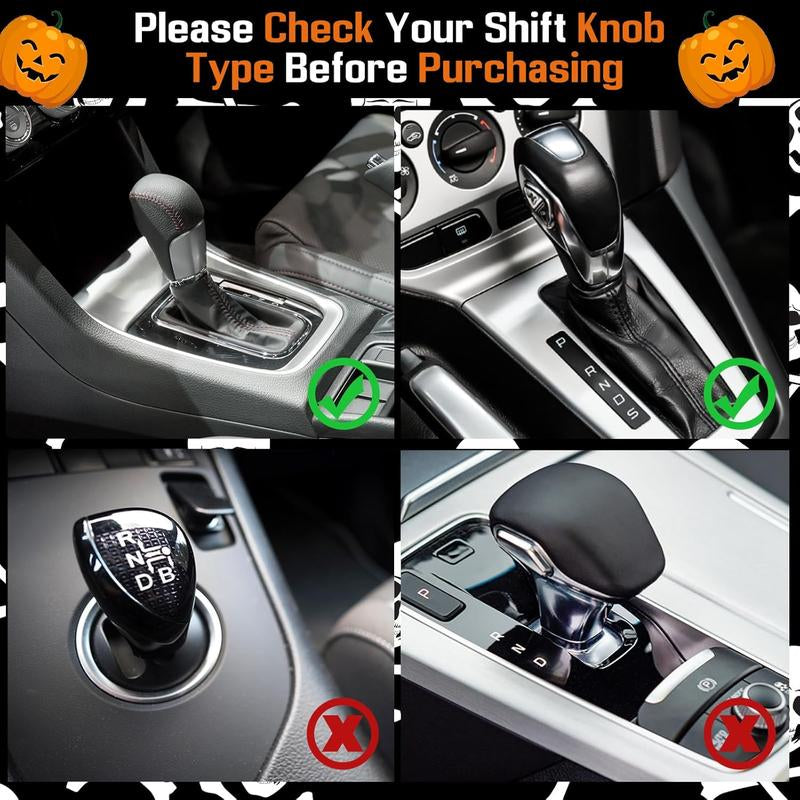 Halloween Car Gear Shift Hoodie Decoration Funny Gear Shift Cover Mini Universal Knob Hoodie Cover for Automotive Car Interior Accessories Gadgets Gift(Black,Skull)