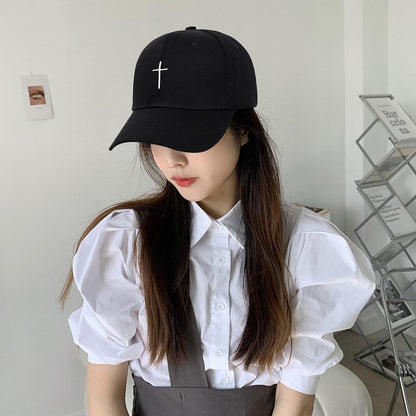 Cross Embroidery Baseball Cap,Adjustable Structured Dad Hat for Men Women Sun Hat