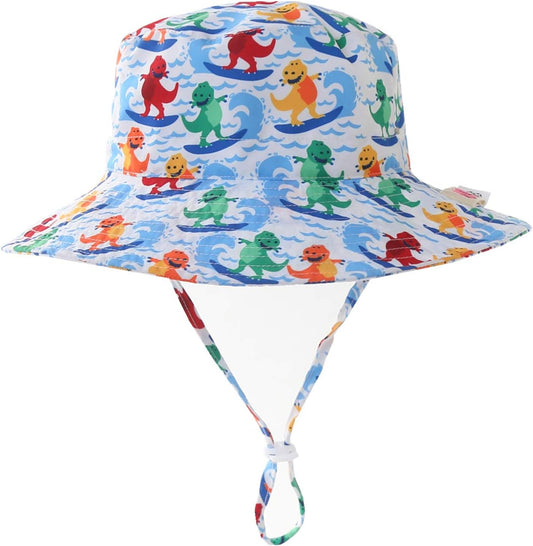 UPF50+ Wide Brim Sun Hat Boys Girls Sun Protection Hat Zoo Beach Swim Safari Bucket Hat for Baby Toddler Kid
