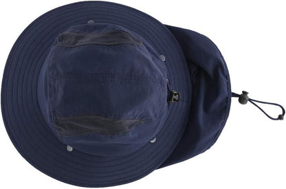 UPF 50+ Boys Sun Hat with Neck Flap Wide Brim Summer Beach Bucket Hat for Boys Girls Toddler Kids Safari Hat