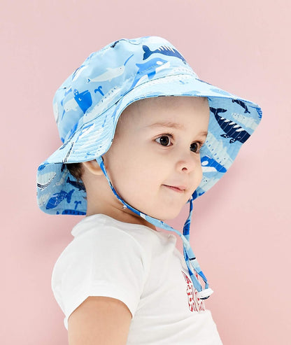 UPF50+ Wide Brim Sun Hat Boys Girls Sun Protection Hat Zoo Beach Swim Safari Bucket Hat for Baby Toddler Kid