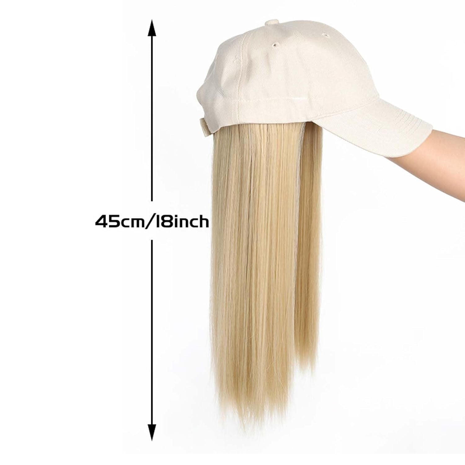 Woman Wig Baseball Cap with Hair Bob Human Hair Wig Adjustable Short Straight Hairpiece Replacement Wigs Hat