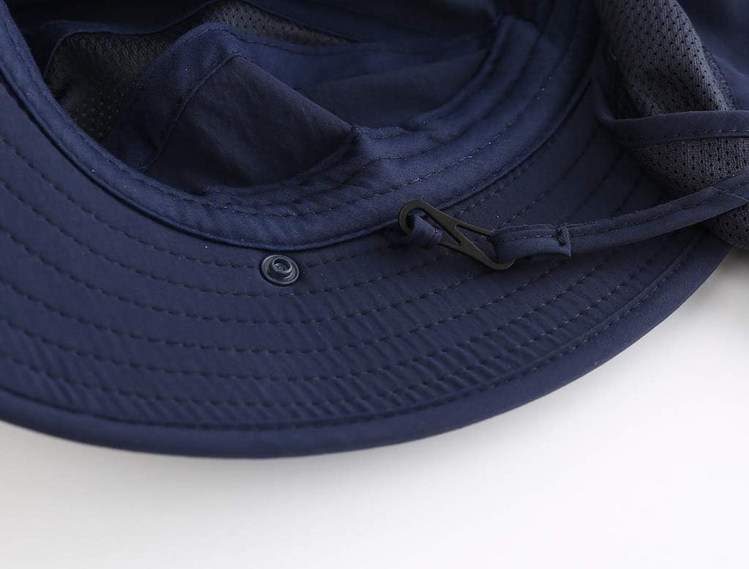 UPF 50+ Boys Sun Hat with Neck Flap Wide Brim Summer Beach Bucket Hat for Boys Girls Toddler Kids Safari Hat