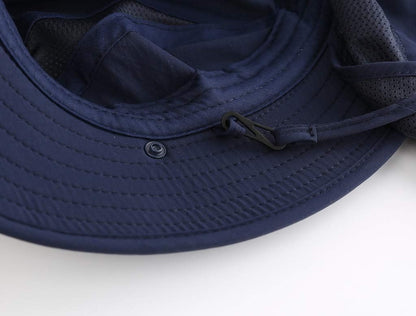 UPF 50+ Boys Sun Hat with Neck Flap Wide Brim Summer Beach Bucket Hat for Boys Girls Toddler Kids Safari Hat