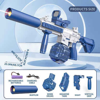 Electric Water Gun M416 Pistol Shooting Lighting Toy Gun Full Automatic Summer Pool Beach Toy for Kids Children Boys Girls Adult