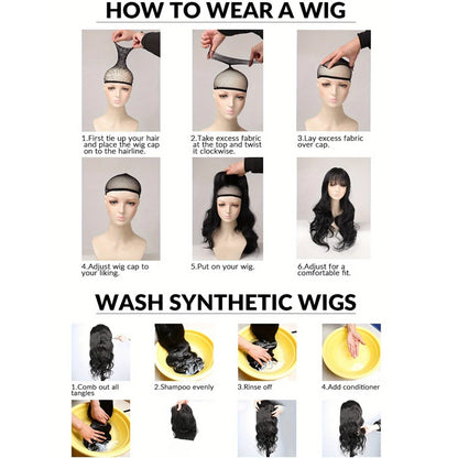 Synthetic Fluffy Natural Wave Wavy Curly Hair Wigs with Hat Baseball Cap Naturally Connect Adjustable Hat Wig