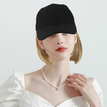 Short Straight Wig Hat Baseball Cap with Hair Extensions for Women Adjustable Baseball Cap with Hair Attached for Daily Wear and Casual Outings