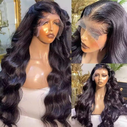 28 Inch Body Wave 13X6 Full Lace Frontal Wigs Human Hair 12A Brazilian Virgin Body Wave 13X6 HD Transparent Lace Front Wigs Human Hair Pre Plucked with Baby Hair Pre Bleached Tiny Knots