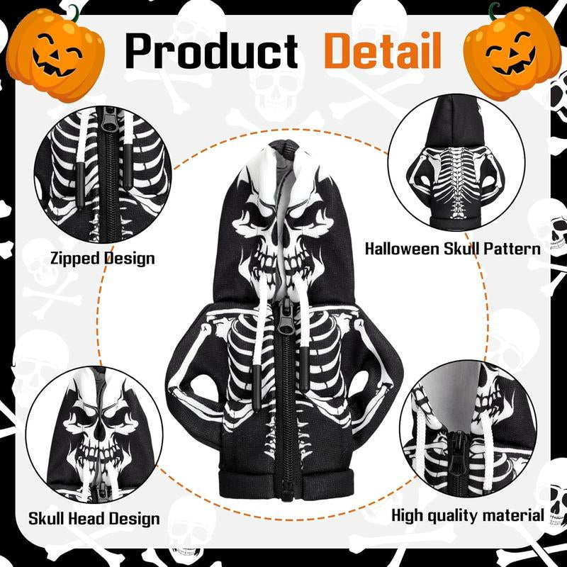 Halloween Car Gear Shift Hoodie Decoration Funny Gear Shift Cover Mini Universal Knob Hoodie Cover for Automotive Car Interior Accessories Gadgets Gift(Black,Skull)